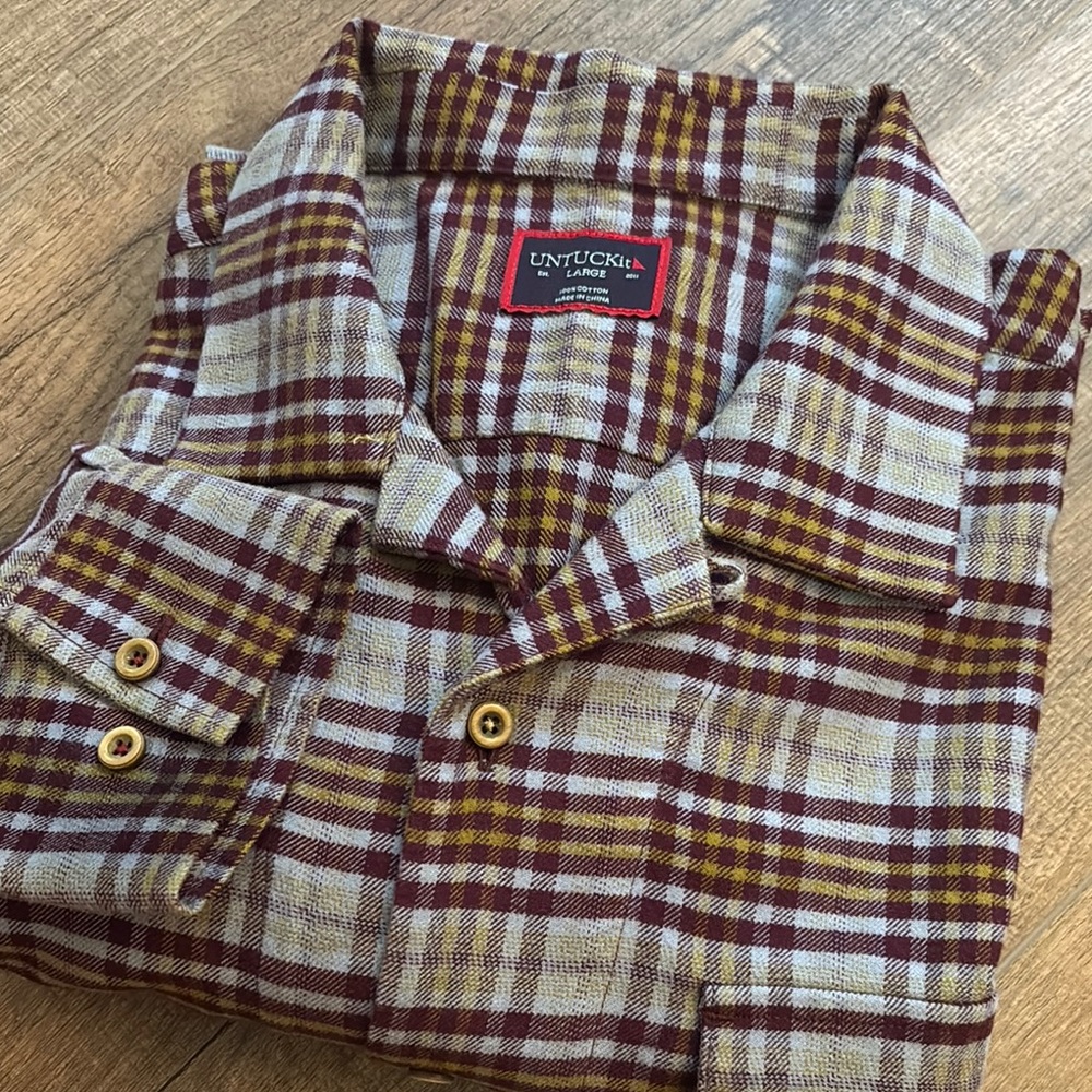 UNTUCKit Men's Size L Plaid Button Down‎ Shirt Verona 41235 Regular Fit